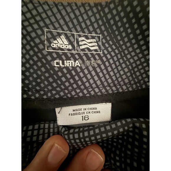 Adidas Climalite Shorts Womens 16 Flat Front Zip Black And Gray Pockets Active - Picture 7 of 12